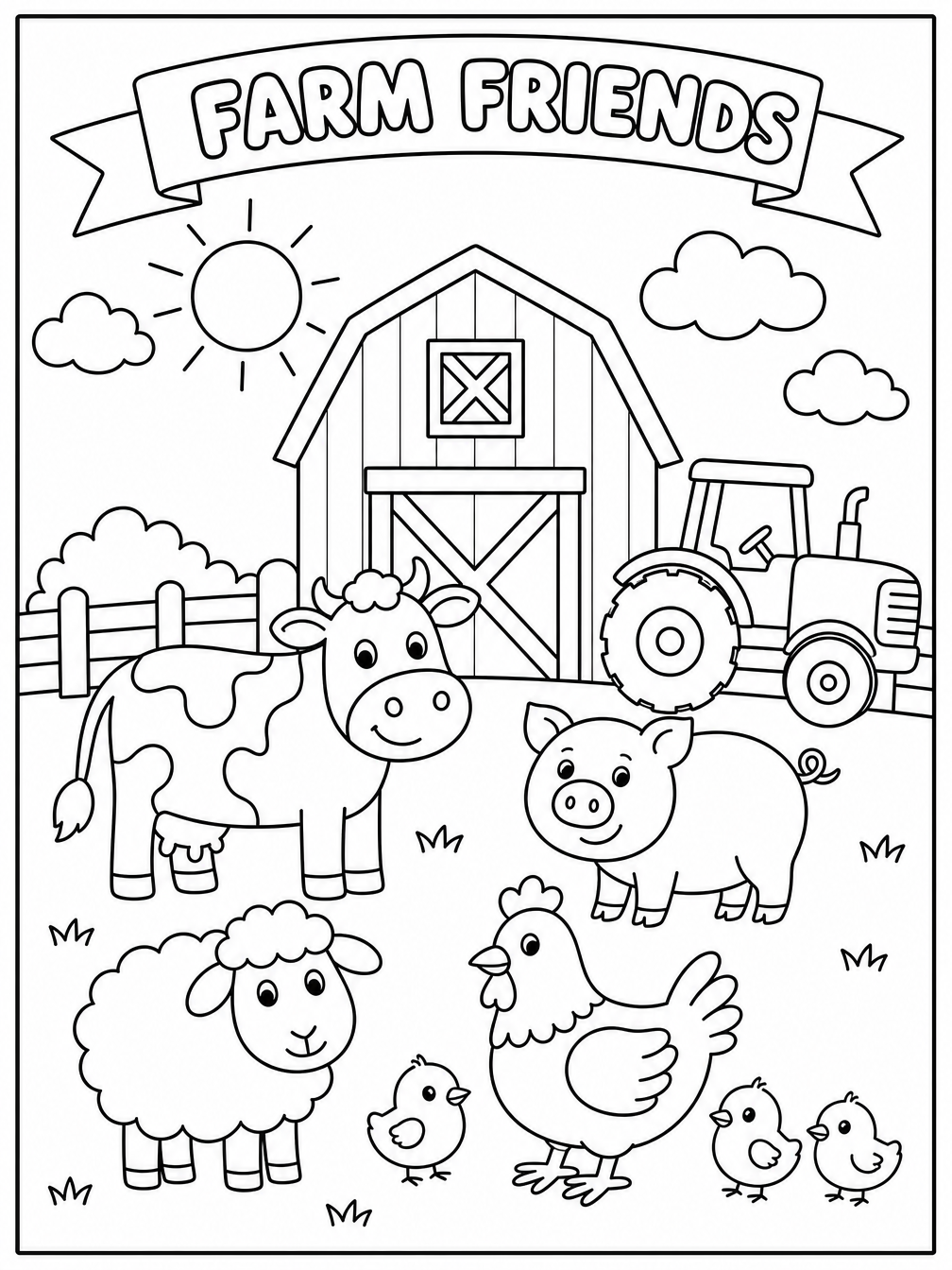 Farm Friends printable sheet