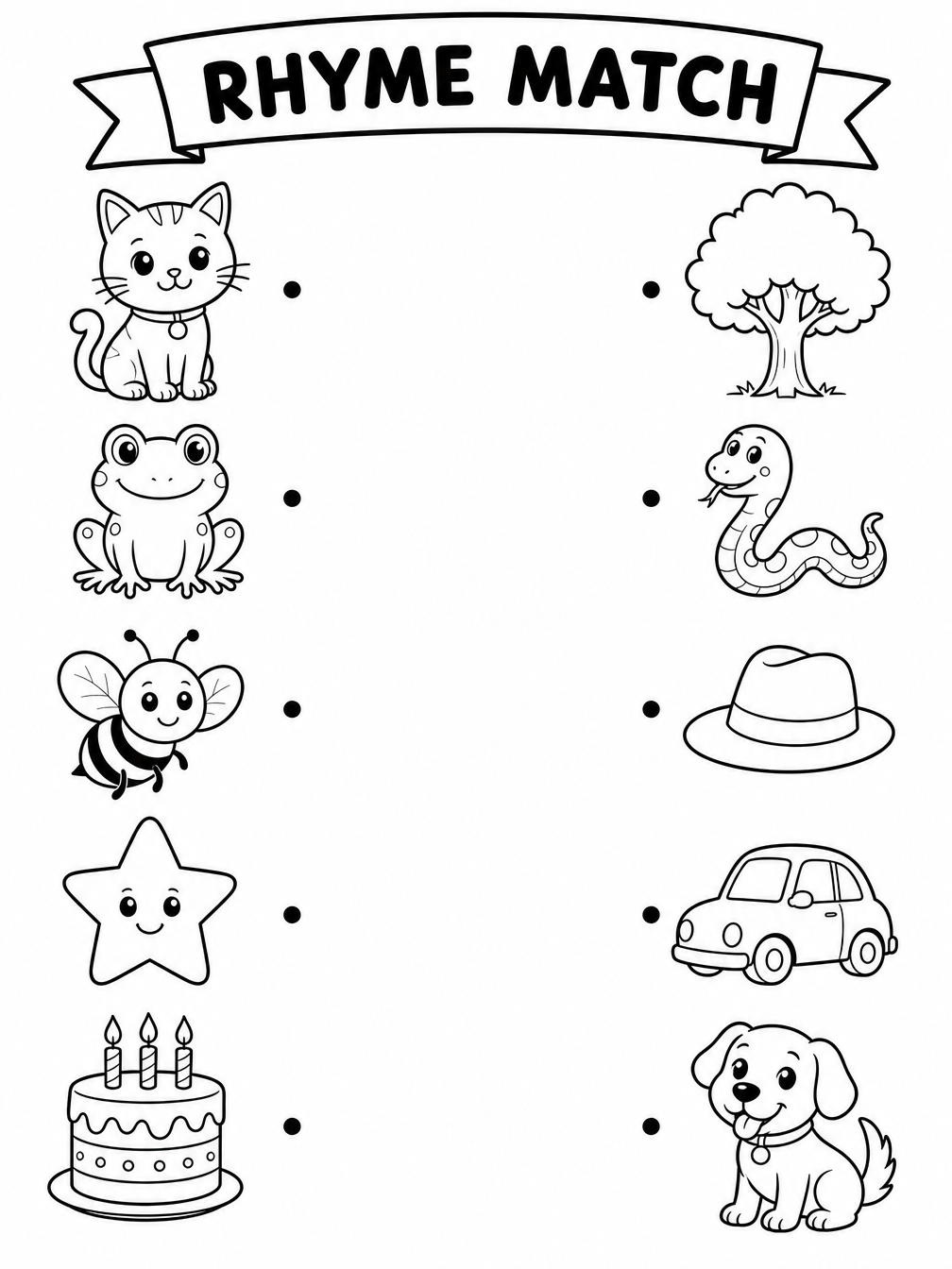 Rhyme Match printable sheet