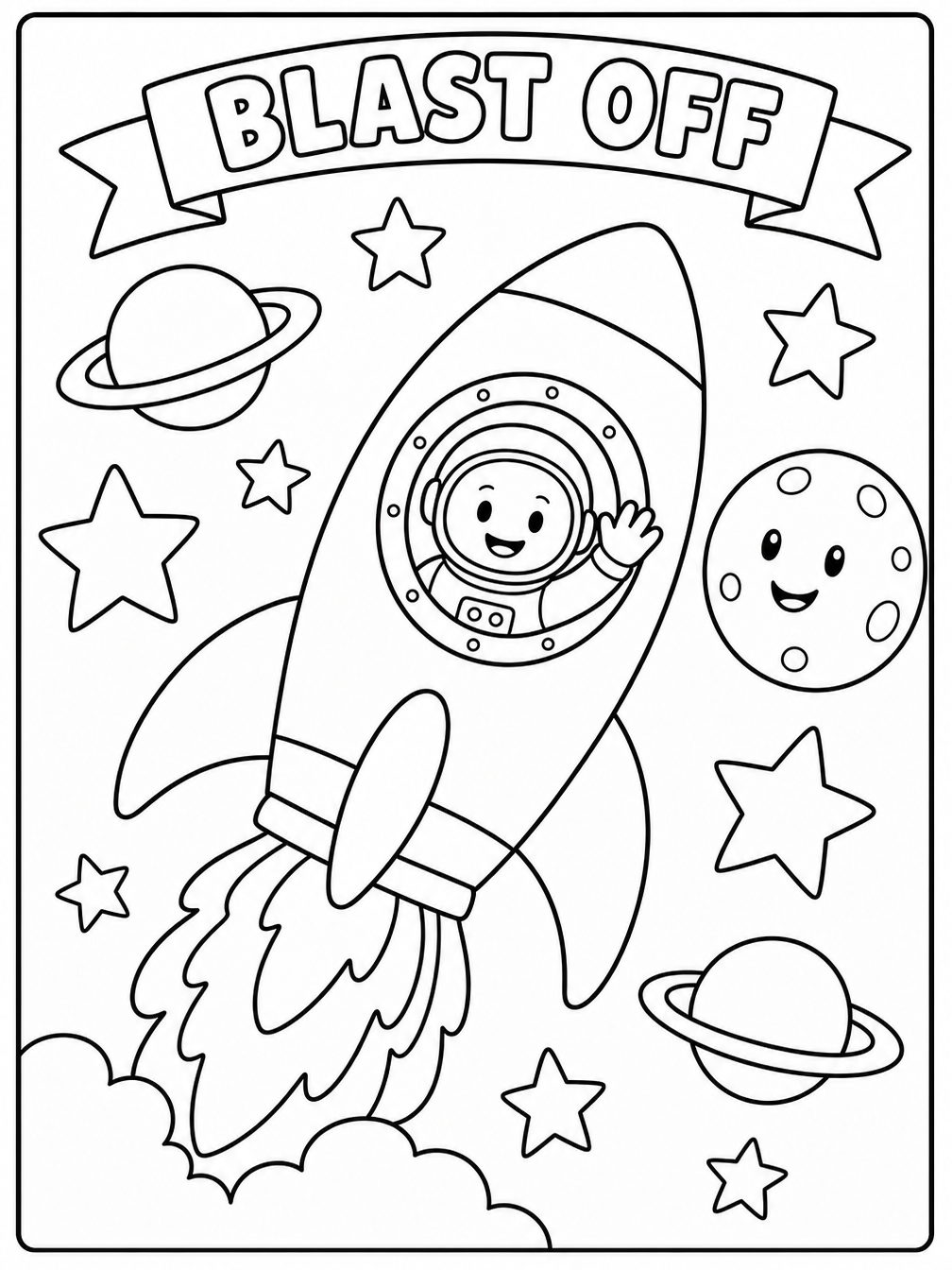 Rocket to the Moon printable sheet
