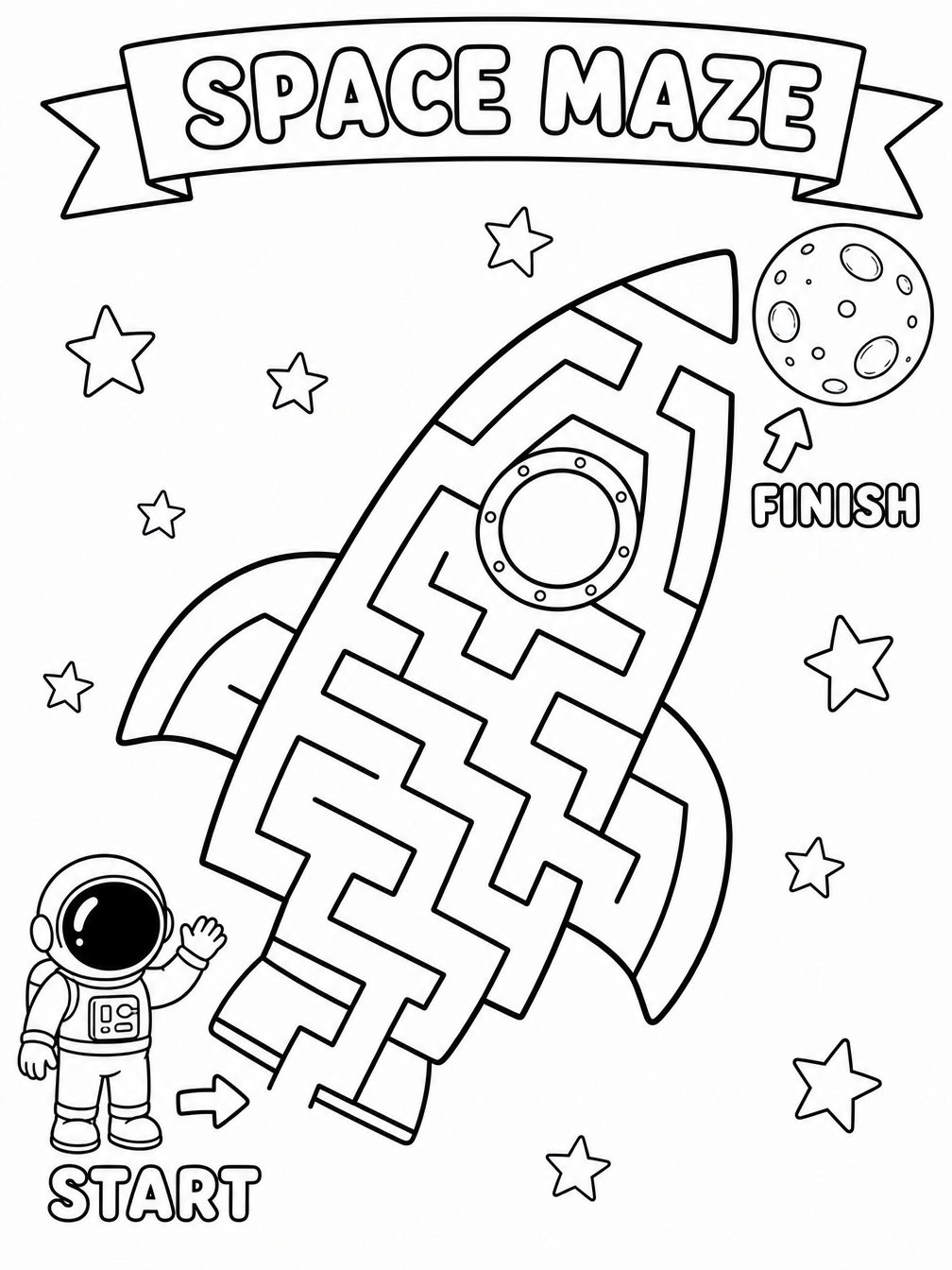 Space Maze printable sheet